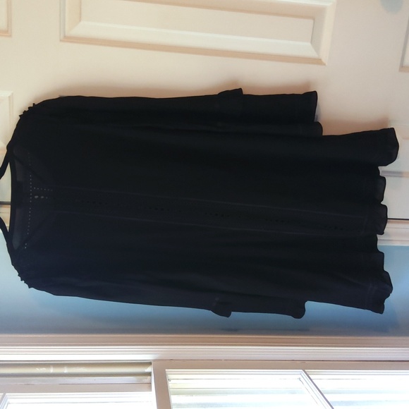 IRO💥New💥Black Long-sleeve Dress with Eyelet Detail - Picture 5 of 12